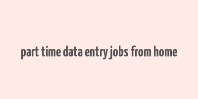 part time data entry jobs from home