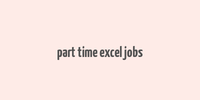 part time excel jobs