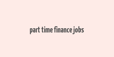 part time finance jobs