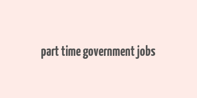 part time government jobs