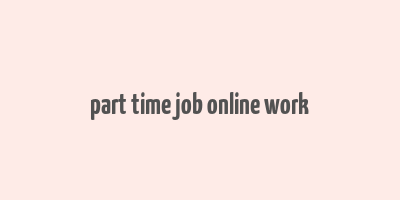 part time job online work