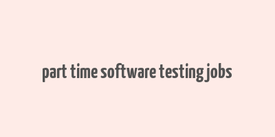 part time software testing jobs