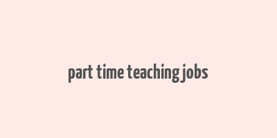 part time teaching jobs