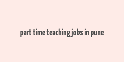 part time teaching jobs in pune