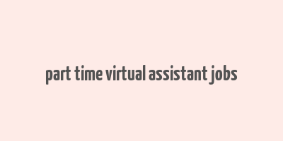 part time virtual assistant jobs