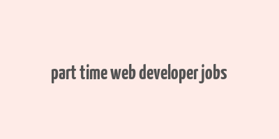 part time web developer jobs