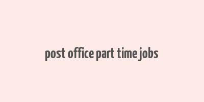 post office part time jobs