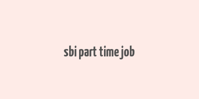 sbi part time job