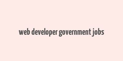 web developer government jobs