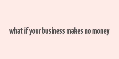 what if your business makes no money