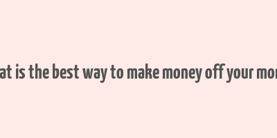 what is the best way to make money off your money