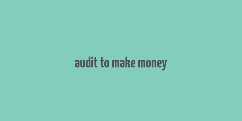 audit to make money