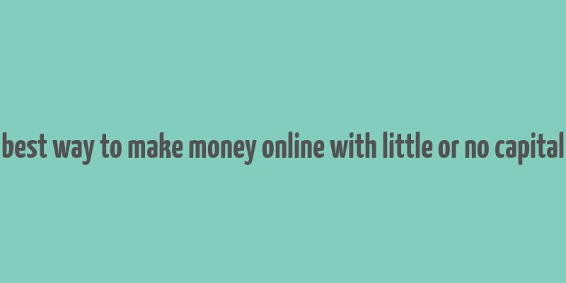 best way to make money online with little or no capital