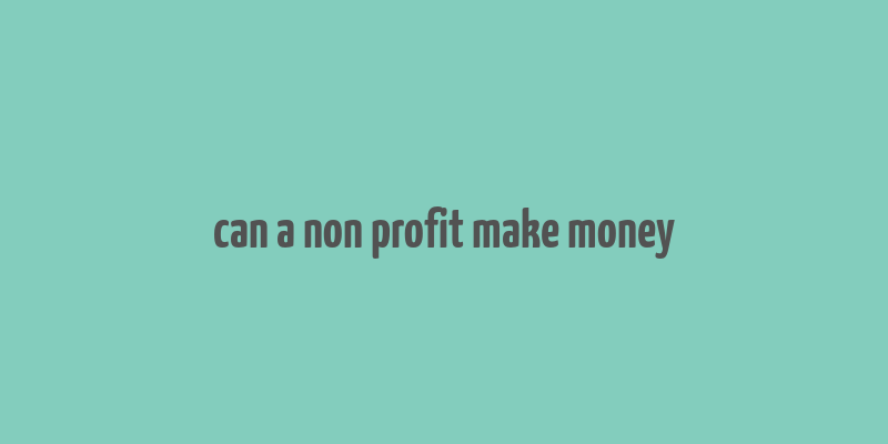 can a non profit make money