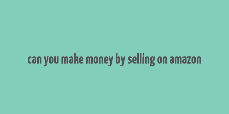 can you make money by selling on amazon