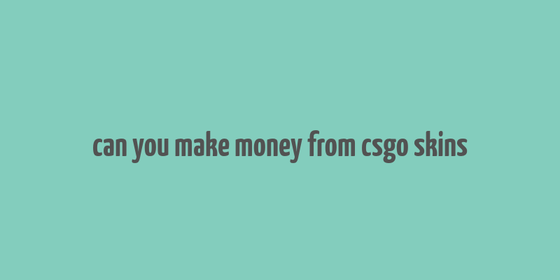 can you make money from csgo skins