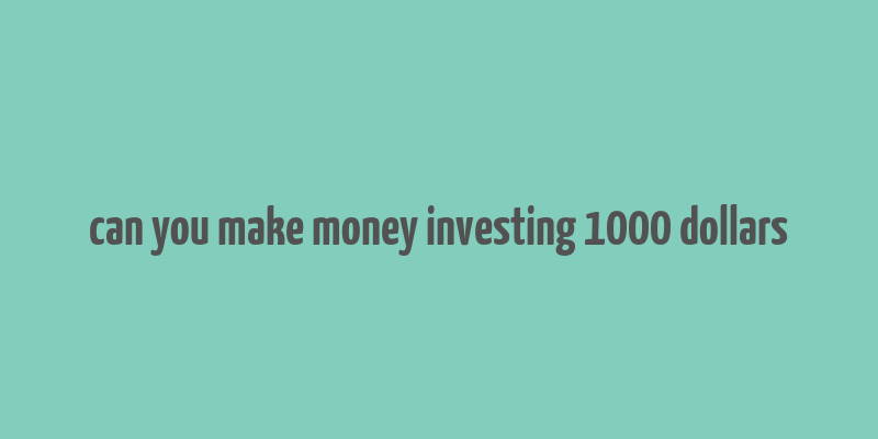 can you make money investing 1000 dollars