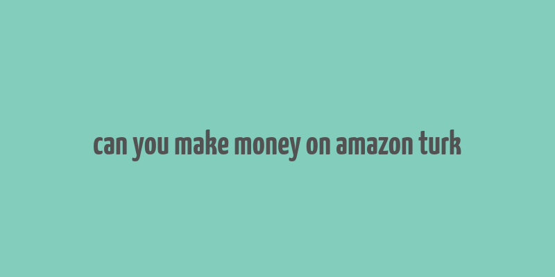 can you make money on amazon turk