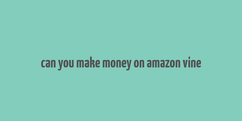 can you make money on amazon vine