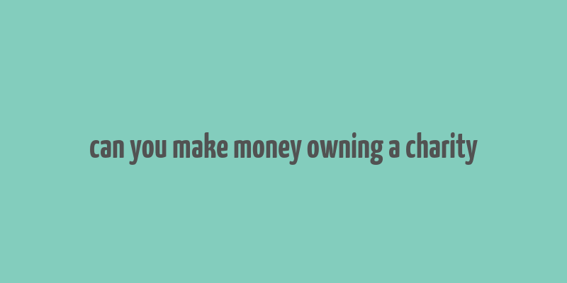 can you make money owning a charity