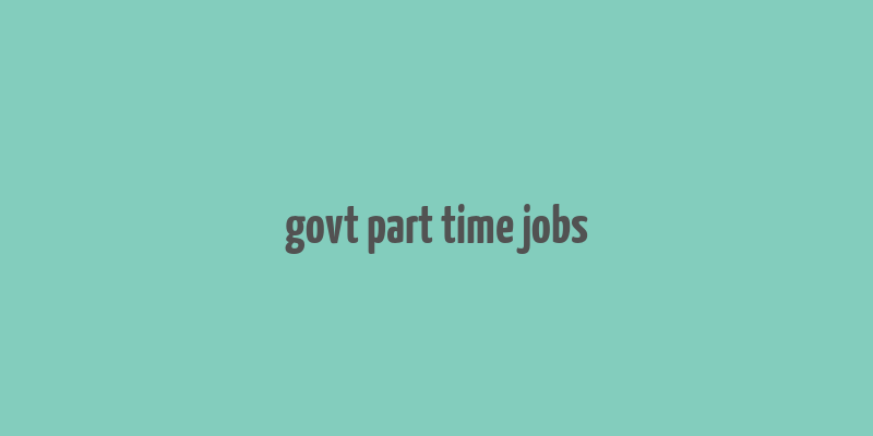 govt part time jobs