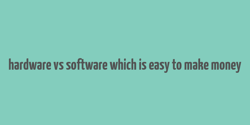 hardware vs software which is easy to make money