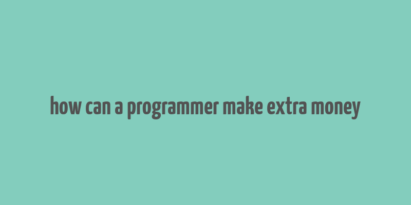 how can a programmer make extra money