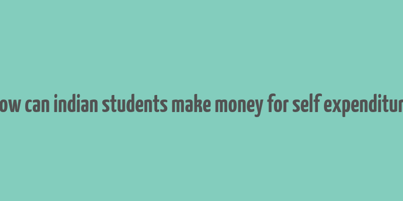 how can indian students make money for self expenditure