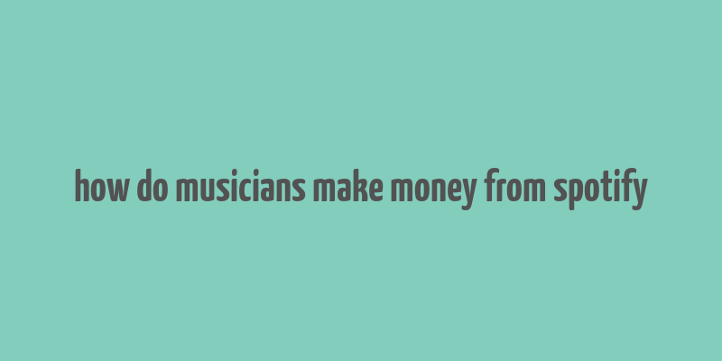 how do musicians make money from spotify