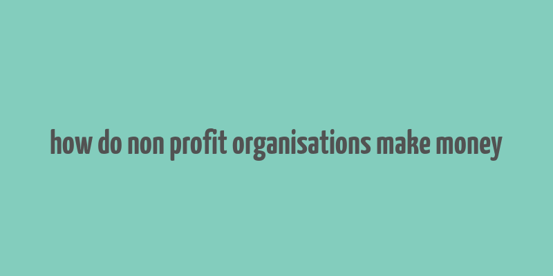 how do non profit organisations make money