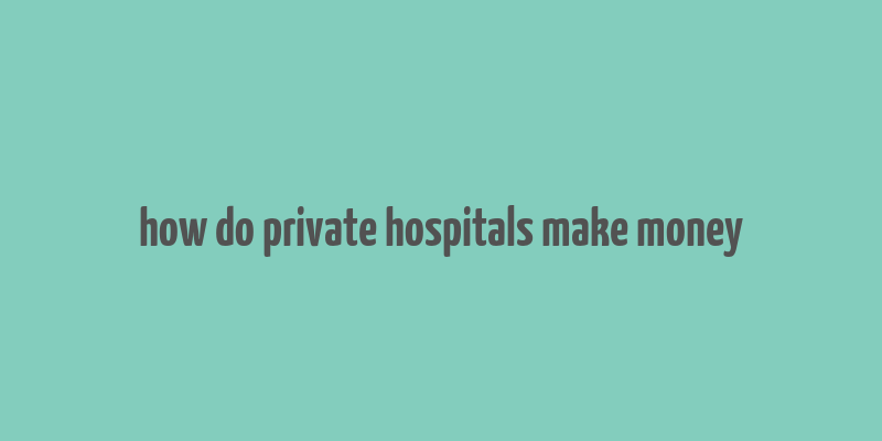 how do private hospitals make money