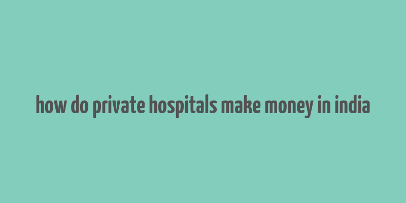 how do private hospitals make money in india