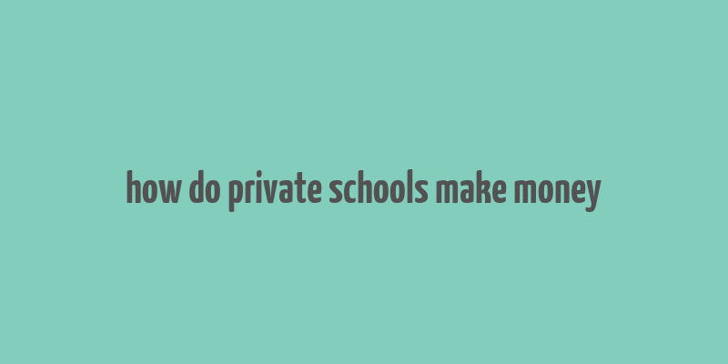 how do private schools make money