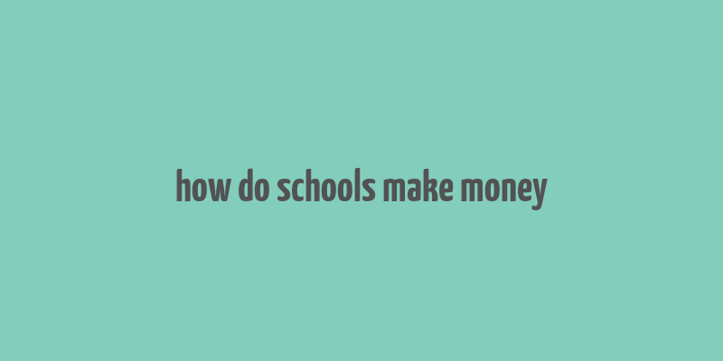 how do schools make money