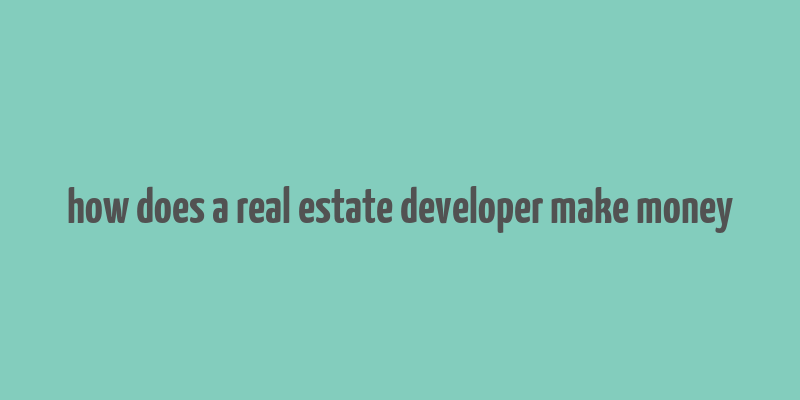 how does a real estate developer make money