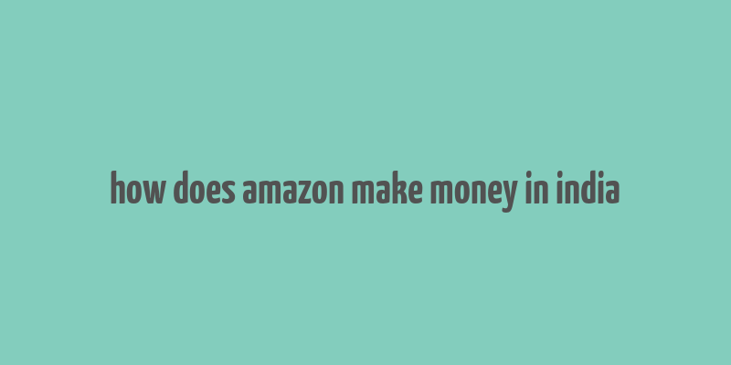 how does amazon make money in india