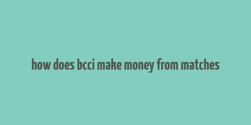 how does bcci make money from matches