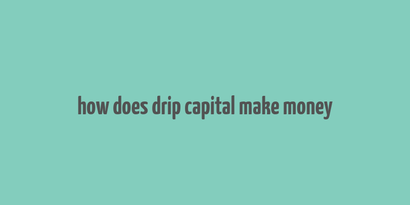 how does drip capital make money