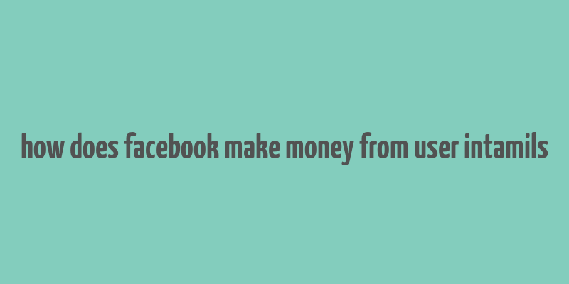 how does facebook make money from user intamils