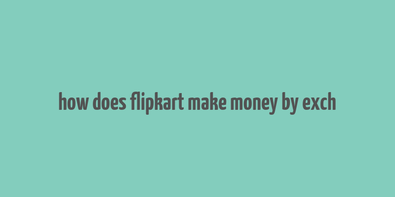 how does flipkart make money by exch