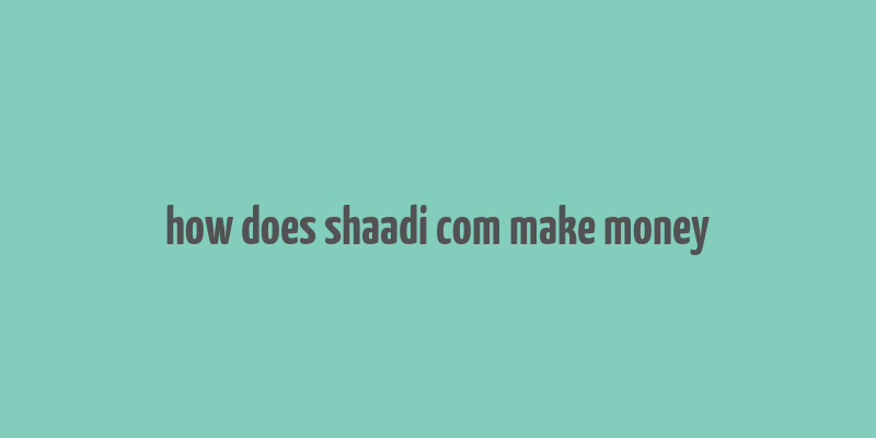 how does shaadi com make money