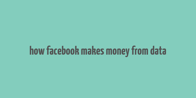 how facebook makes money from data