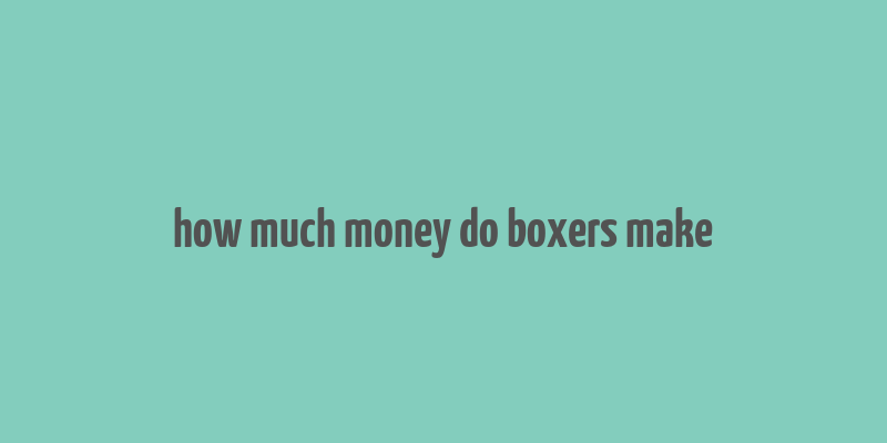 how much money do boxers make