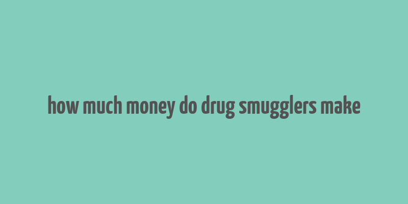 how much money do drug smugglers make