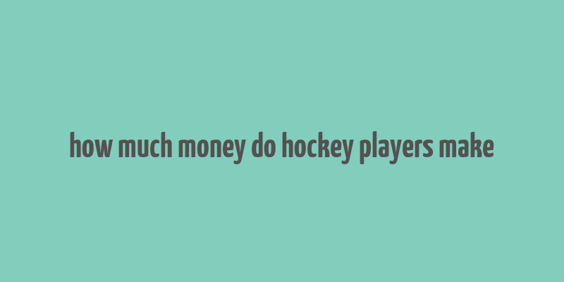 how much money do hockey players make