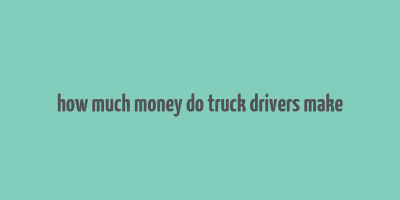 how much money do truck drivers make