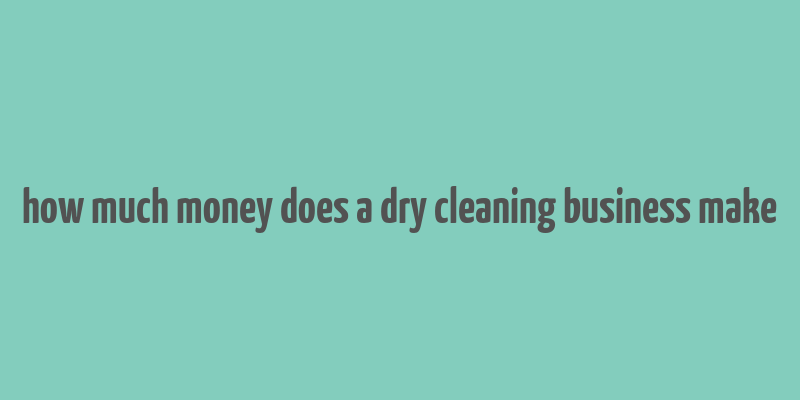 how much money does a dry cleaning business make