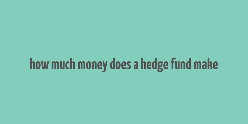 how much money does a hedge fund make