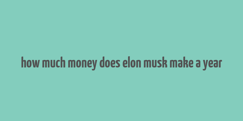 how much money does elon musk make a year