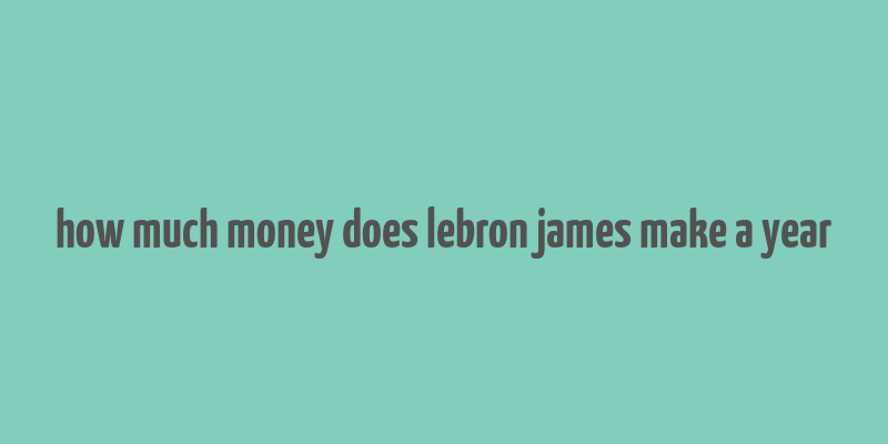 how much money does lebron james make a year